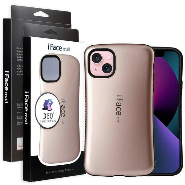 iFace Case For iPhone 13 Slimming Drop Proof Shockproof Hard Silicone Back Cover (Rose Gold)