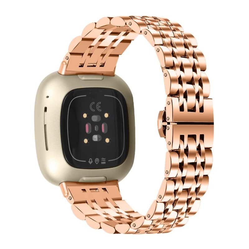 For Fitbit Versa 4 Versa 3 Sense 1 Sense 2 Smart Watch Replacement Wristband Stainless Steel Metal Replacement Strap Loop Bracelet For Women Men