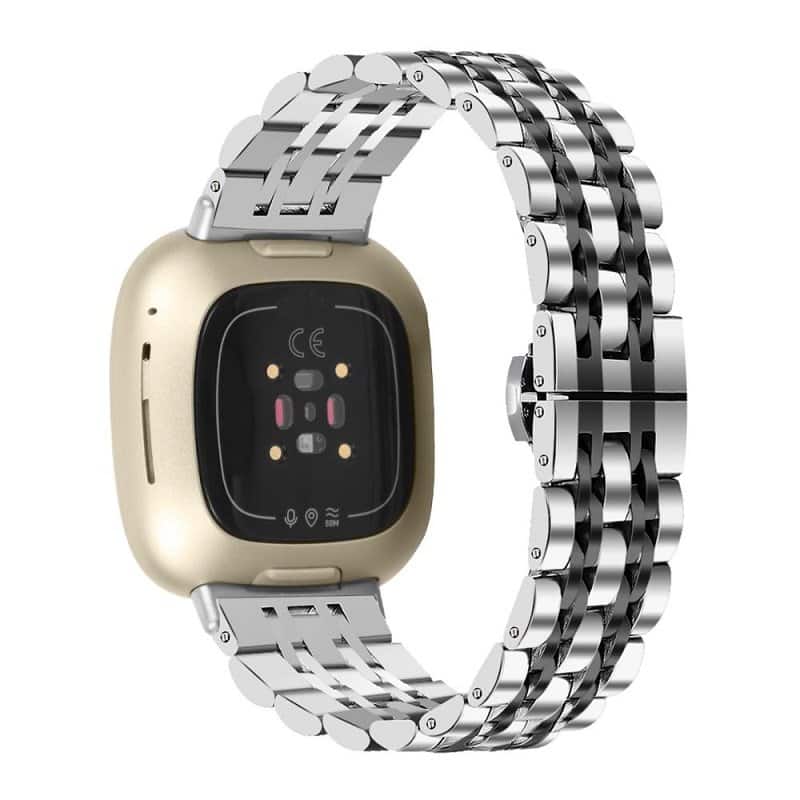 For Fitbit Versa 4 Versa 3 Sense 1 Sense 2 Smart Watch Replacement Wristband Stainless Steel Metal Replacement Strap Loop Bracelet For Women Men