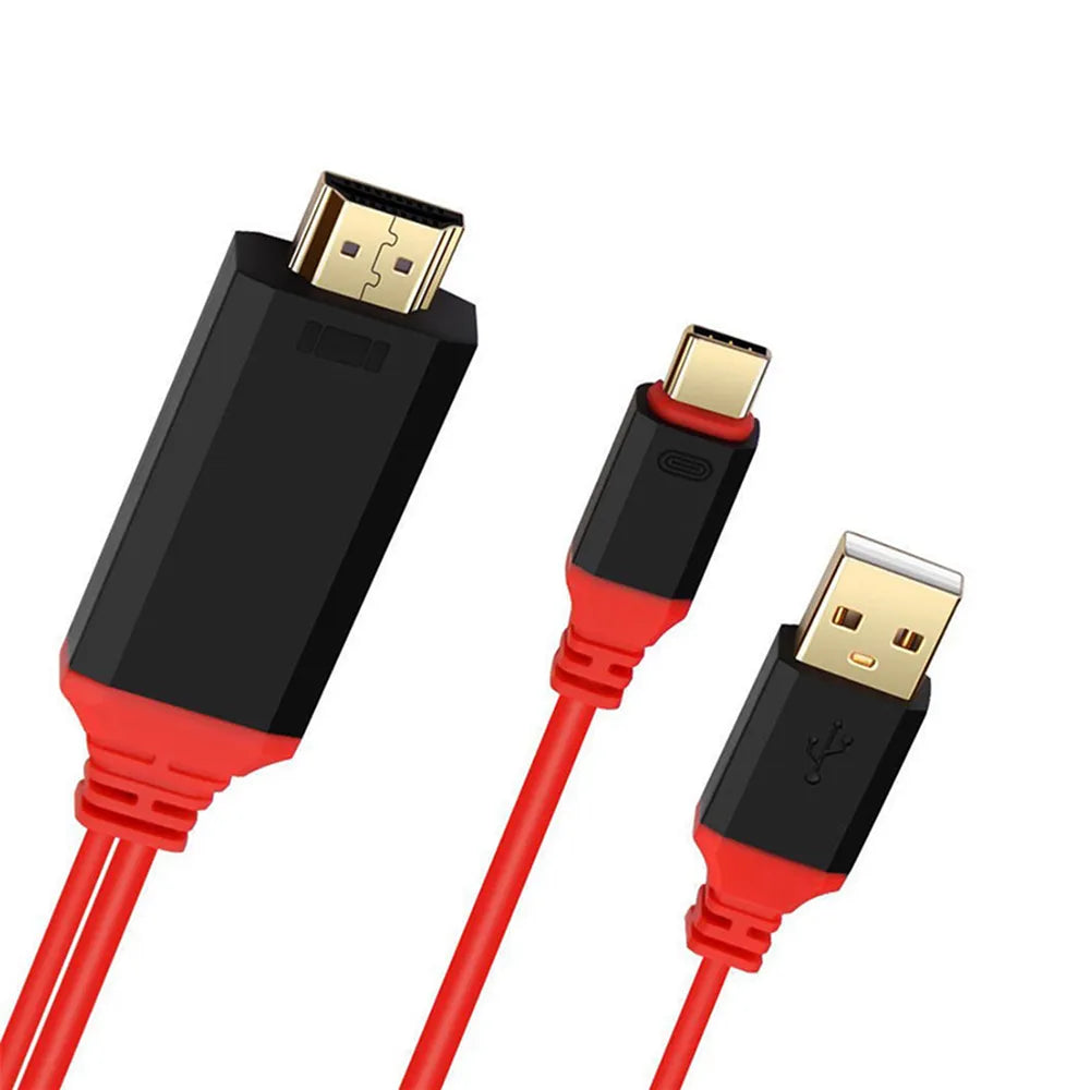 2M 4K@60Hz 1080P USB 3.1 Type C to HDMI Cable Adapter USB C Converter With USB Power Port For Samsung Google Laptop Macbook
