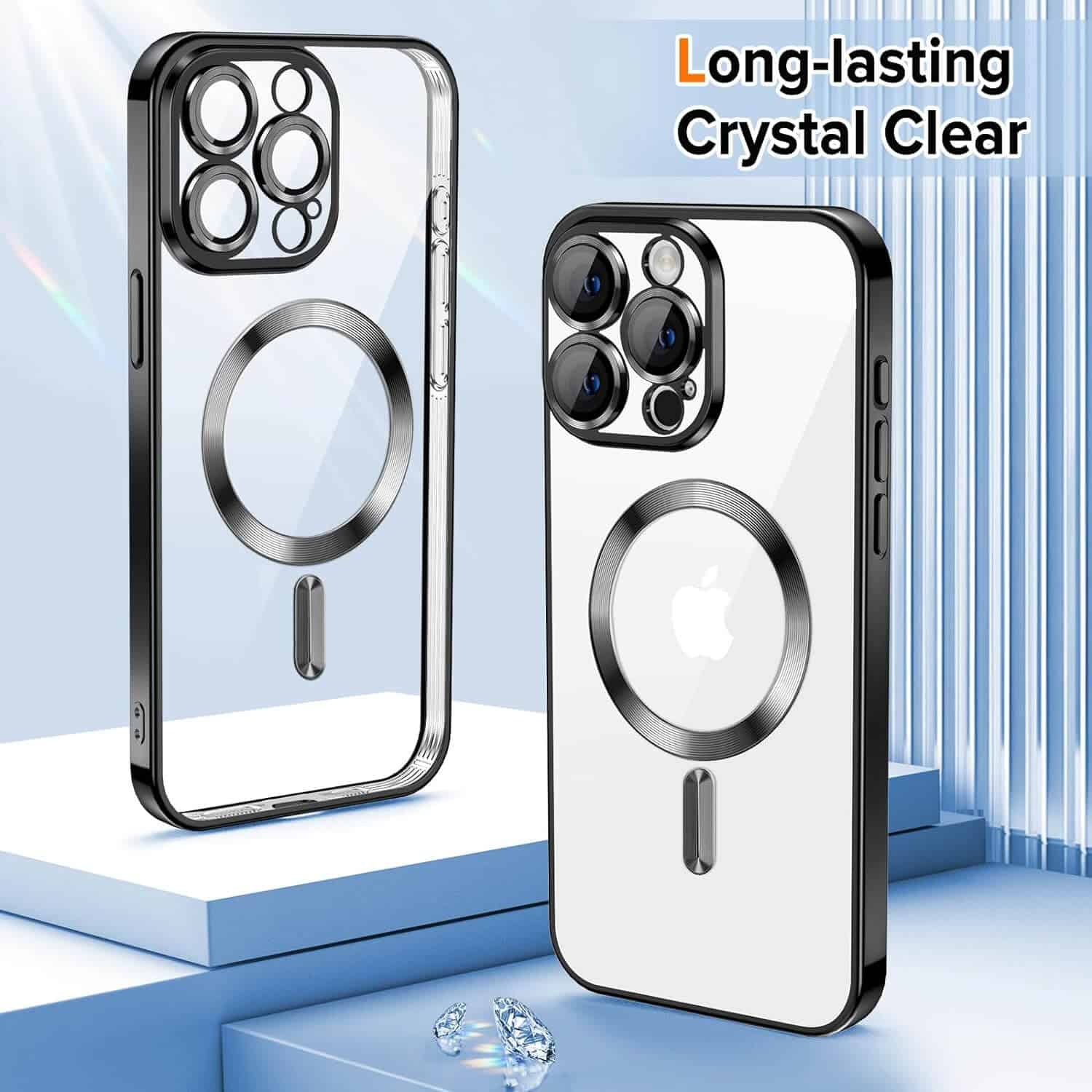 For Apple iPhone 15 Pro MagSafe Magnetic Case with HaloLock Shockproof Protection Electroplating Clear Cover