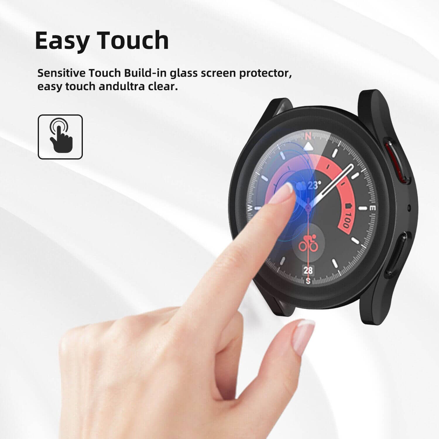For Samsung Galaxy Watch 4 5 Pro 40 44 45MM Hard Case Built-In Screen Protector