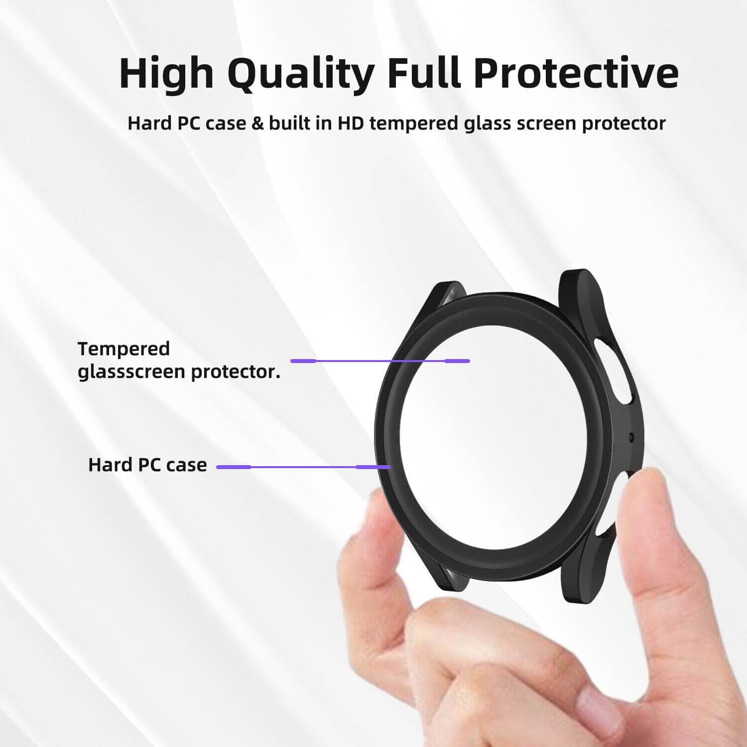 For Samsung Galaxy Watch 4 5 Pro 40 44 45MM Hard Case Built-In Screen Protector