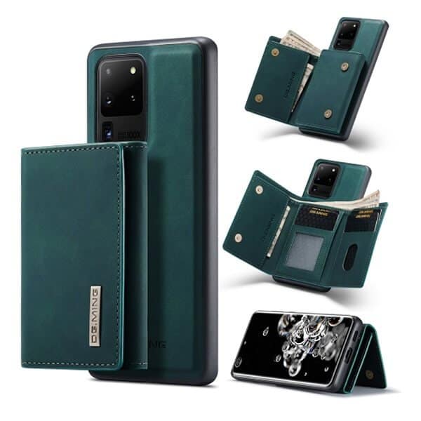 DG.MING For Samsung Galaxy S20 FE | S20 Ultra Premium Trifold Wallet Leather Case With 2-in-1 Magnetic Detachable Card Holder Pocket Cover