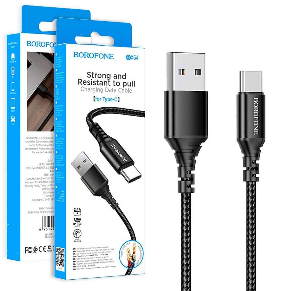 BOROFONE (BX54) Type C Cable 1M 2.4A Fast Charging Cable
