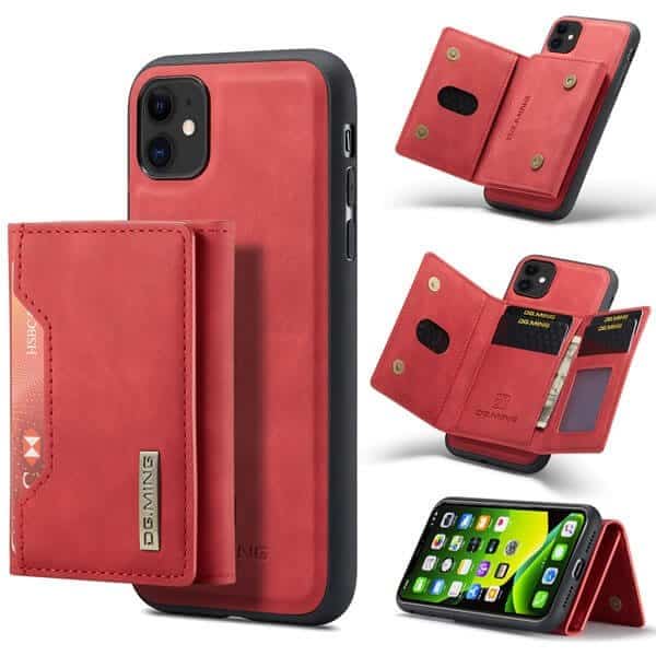DG.MING For Apple iPhone 11 /11 Pro / 11 Pro Max Premium Trifold Wallet Leather Case With 2-in-1 Magnetic Detachable Card Holder Pocket Cover