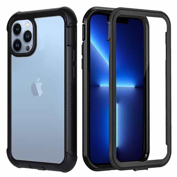 For Apple iPhone 13 /13 Pro / 13 Pro Max / 13 Plus Military Grade Shockproof Clear Heavy Duty Case Bumper Drop Protection Tough Cover (Black)
