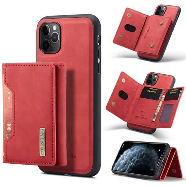 DG.MING For Apple iPhone 11 /11 Pro / 11 Pro Max Premium Trifold Wallet Leather Case With 2-in-1 Magnetic Detachable Card Holder Pocket Cover