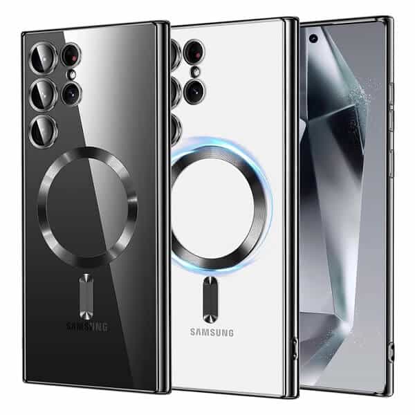 For Samsung Galaxy S24, S24+ /S24 Plus & S24 Ultra MagSafe Magnetic Case with HaloLock Shockproof Scratch Resistant Back Clear Protective Cover