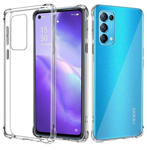 Oppo Find X3 Lite Case Clear Heavy Duty Shockproof Tough Gel Clear Transparent Air Cushion Cover (Transparent)