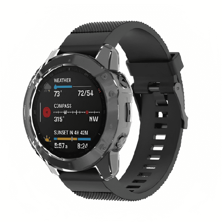 For Garmin Fenix 6S Pro /6S Soft Gel Case Full Cover Protector (Clear)