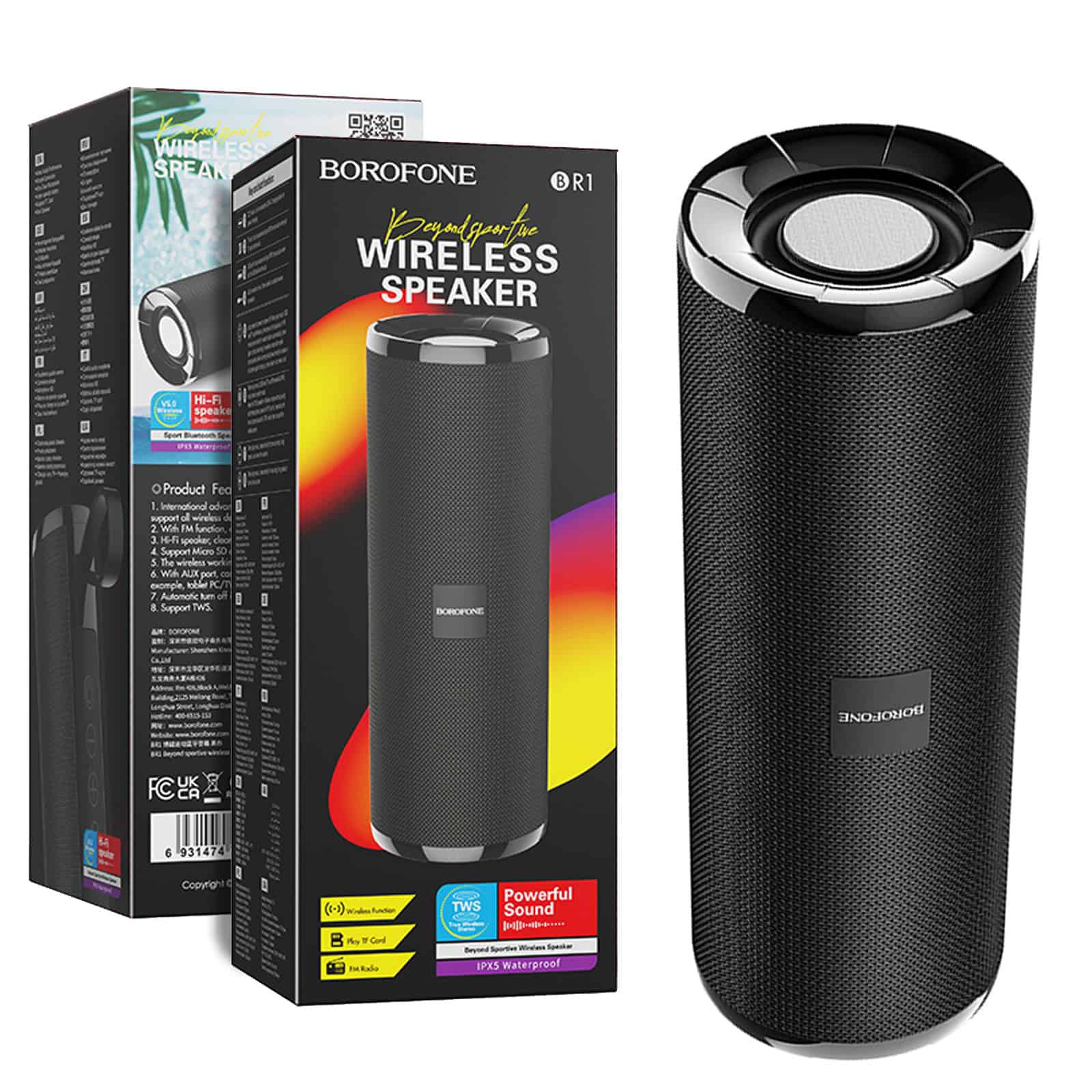 Borofone BR1 Beyond Sportive Bluetooth Wireless Speaker (Black)