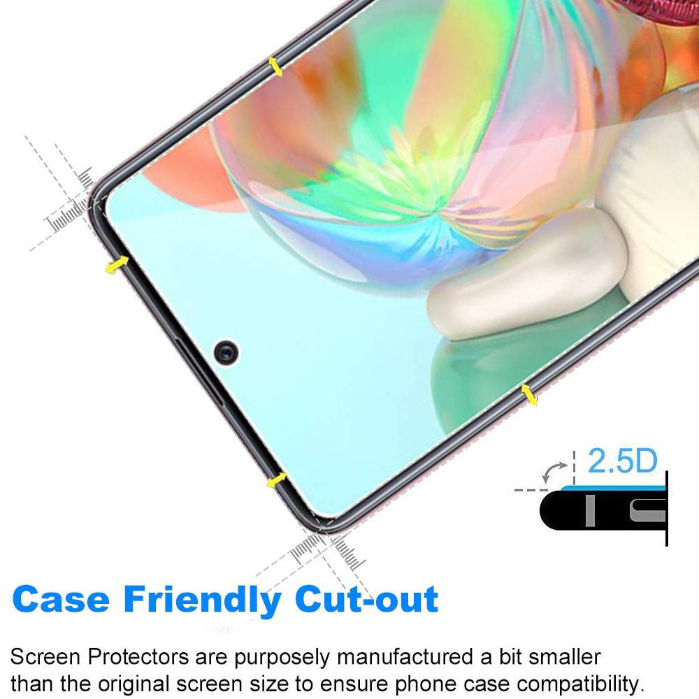 [2 Pack] Samsung Galaxy A72 Full Coverage Tempered Glass Screen Protector Film Guard (Clear)
