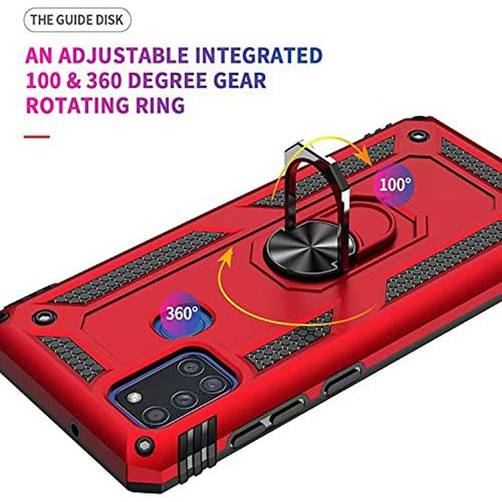 For Samsung Galaxy A21S Shockproof Case Magnetic Car Mount Ring Cover