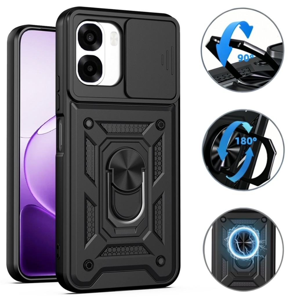 For Oppo A6 / A6X Anti Scratch Rugged Magnetic Car Mount Ring Shockproof Heavy Duty Cover
