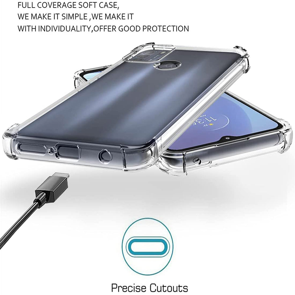 For Motorola Moto G50 5G Clear SupRShield Case Shockproof Tough Gel Transparent Air Cushion Heavy Duty Phone Back Cover (Crystal Clear)