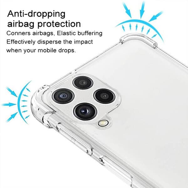 For Samsung Galaxy A22 5G | A22 4G SupRShield Clear Case Shockproof Tough Gel Clear Transparent Air Cushion Cover (Transparent)