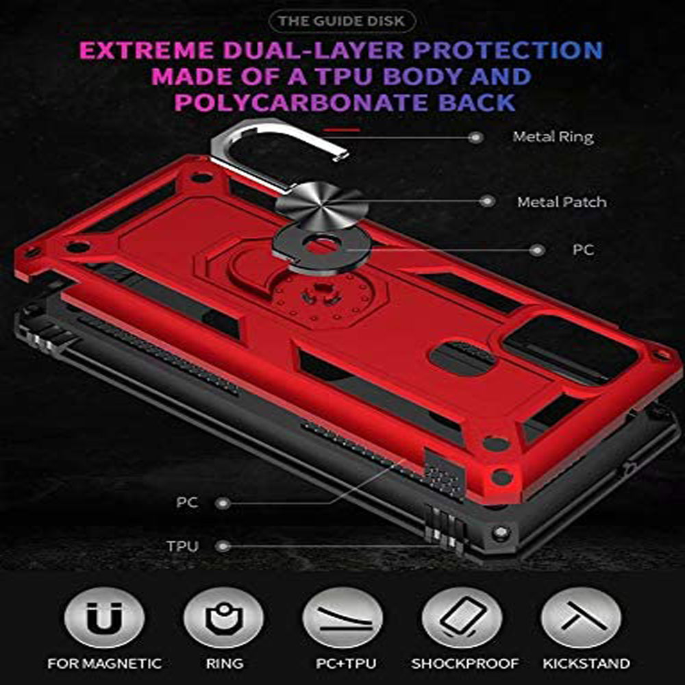 For Samsung Galaxy A21S Shockproof Case Magnetic Car Mount Ring Cover