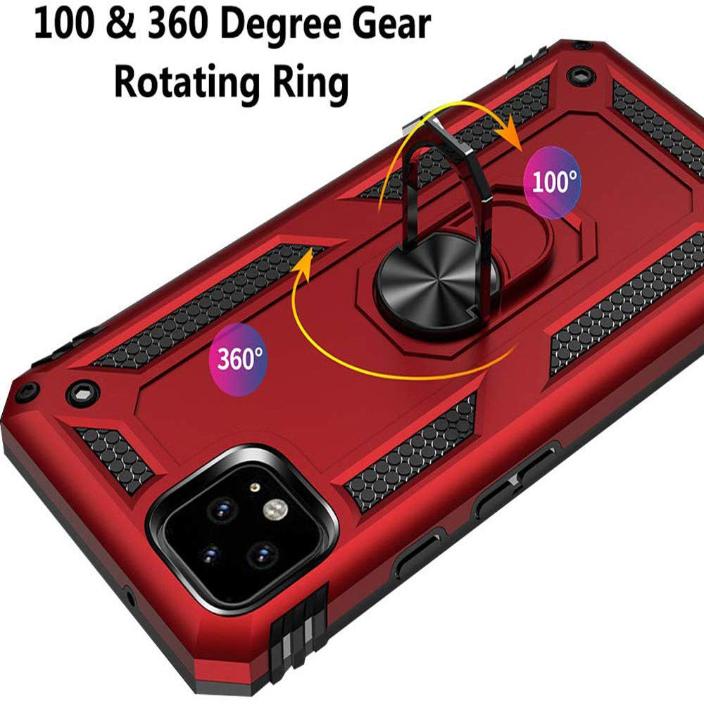 For Google Pixel 4 Anti Scratch Rugged Magnetic Car Mount Ring Case Cover (Rose Gold)