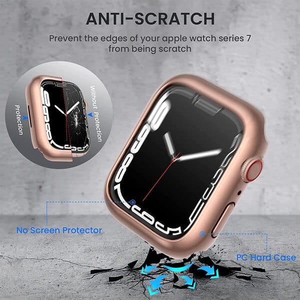 For Apple Watch Series 8 /7 45mm & 41mm Clear Gel Shockproof Protective Case Cover ( Black)