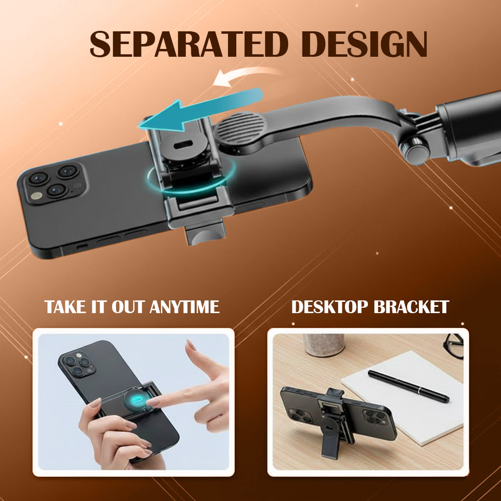 C01S Selfie Stick Tripod with Fill Light, Detachable Phone Holder, Wireless Bluetooth Remote & Extendable Monopod for iPhone, Samsung & Android