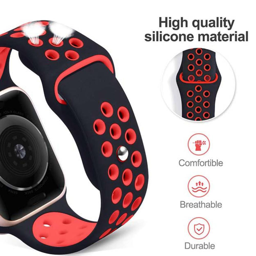 Nike Style Silicon Wristband For Apple Watch Series 10/9 /8 /7 /Ultra 2 Strap Loop 41 /45 /49mm