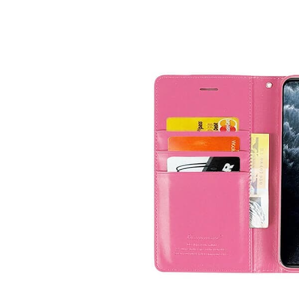 Apple iPhone 11 Pro Hanman Leather Wallet Case Flip Card Holder Slots Magnetic Shockproof Cover (Light Pink)
