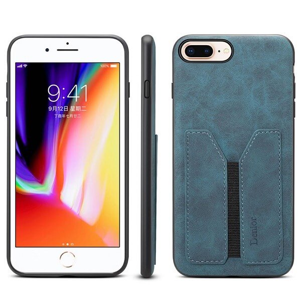 Denior For Apple iPhone SE /7/8 Plus Leather Case with Elastic Wallet Card Holder Slot Pocket Cover