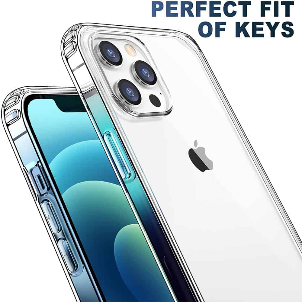 Apple iPhone 12 Clear Case Slim With 4 Corners [Shock Absorption] Hard Back Soft Bumper Cover
