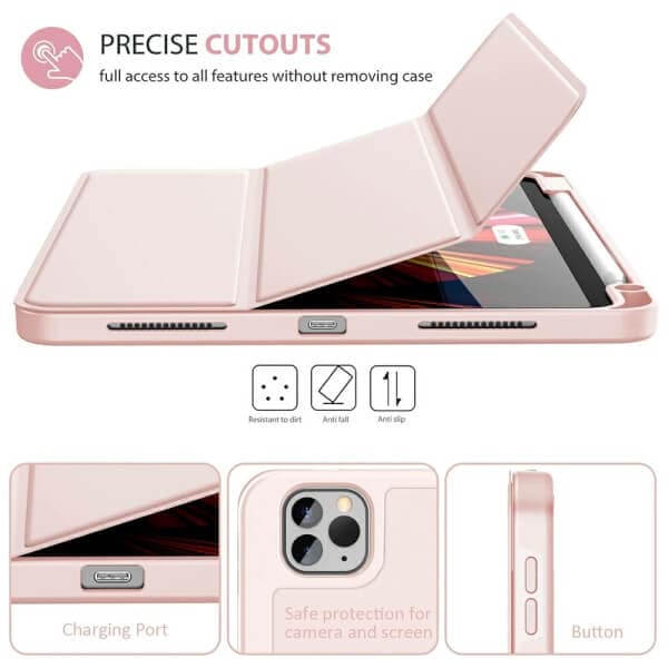 For Apple iPad Pro 11 (2024) Pencil Holder Case, Folio Leather Stand Smart Cover