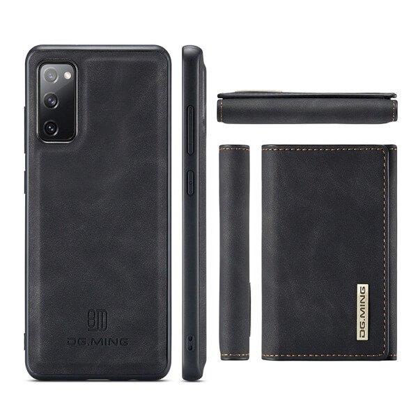 DG.MING For Samsung Galaxy S20 FE | S20 Ultra Premium Trifold Wallet Leather Case With 2-in-1 Magnetic Detachable Card Holder Pocket Cover