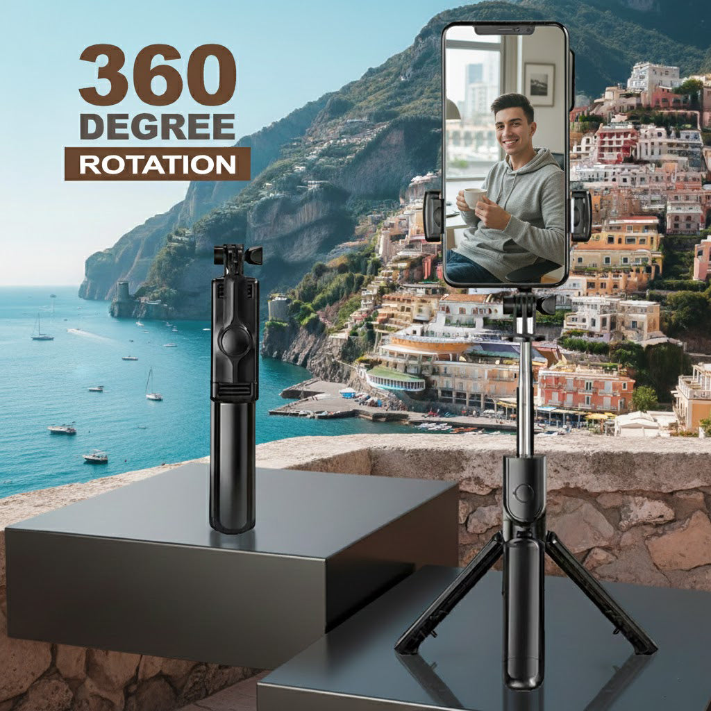 C01S Selfie Stick Tripod with Fill Light, Detachable Phone Holder, Wireless Bluetooth Remote & Extendable Monopod for iPhone, Samsung & Android