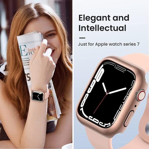 For Apple Watch Series 8 /7 45mm Gel Shockproof Protective Case Cover (Rose Gold)