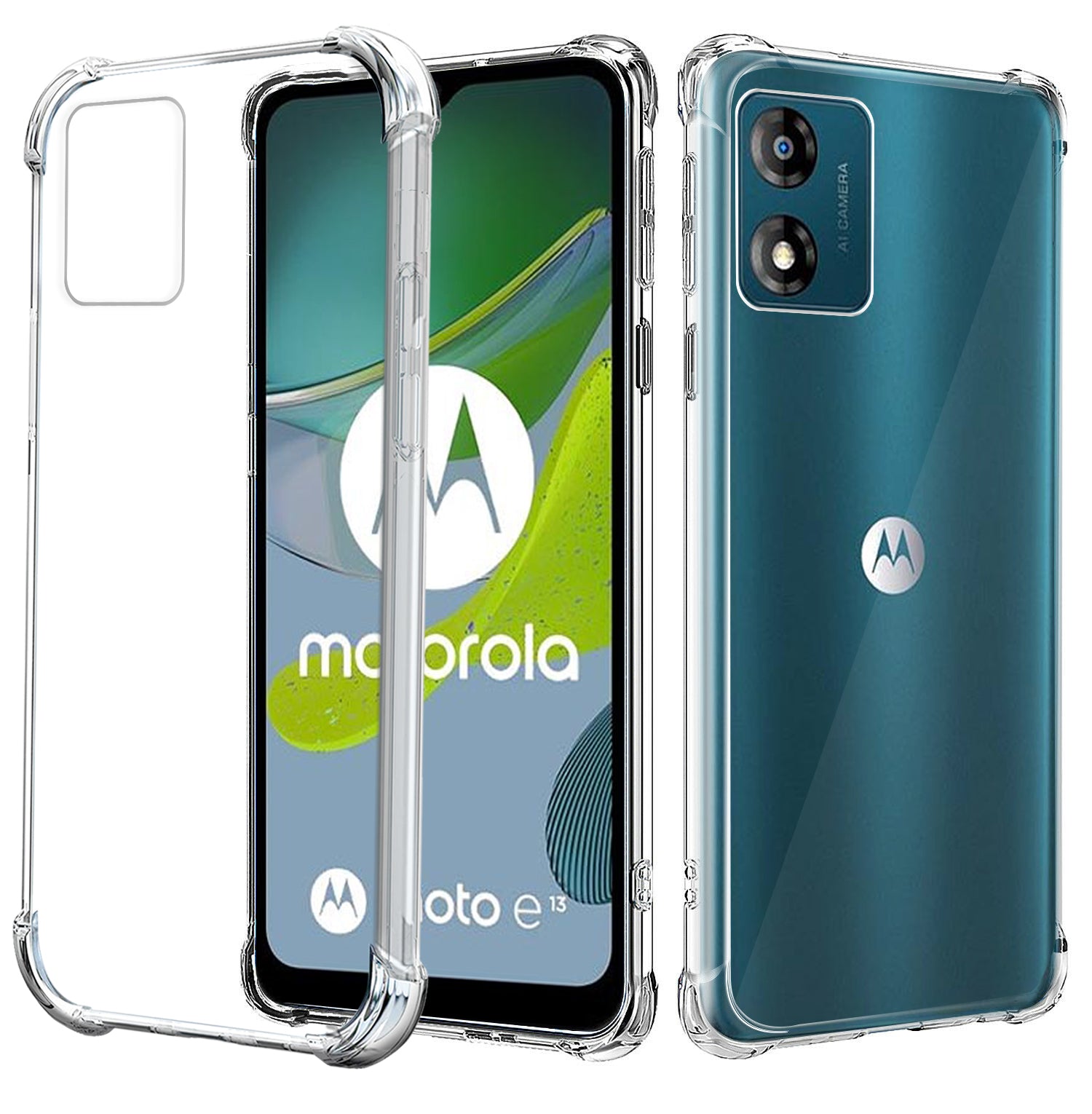 For Motorola Moto E13 SupRShield Clear Case Shockproof Heavy Duty Gel Air Cushion Cover