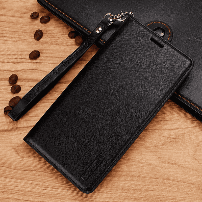 Samsung Galaxy A52 /A52s Hanman Leather Wallet Case Flip Card Holder Slots Magnetic Shockproof Cover (Black)