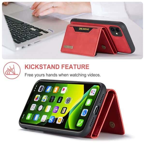 DG.MING For Apple iPhone 11 /11 Pro / 11 Pro Max Premium Trifold Wallet Leather Case With 2-in-1 Magnetic Detachable Card Holder Pocket Cover