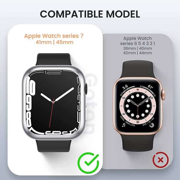 For Apple Watch Series 8 /7 45mm & 41mm Clear Gel Shockproof Protective Case Cover (Silver)