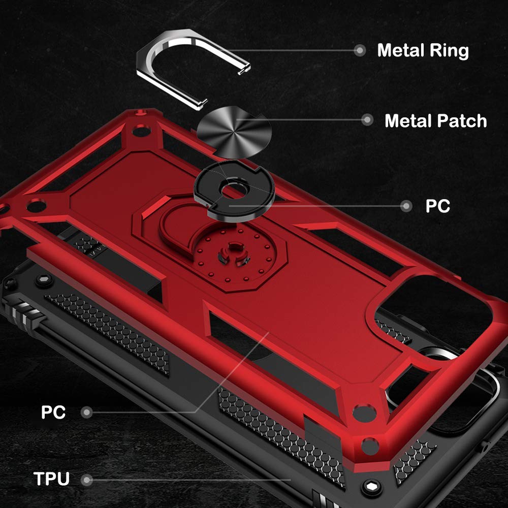 For Google Pixel 4 Anti Scratch Rugged Magnetic Car Mount Ring Case Cover (Rose Gold)