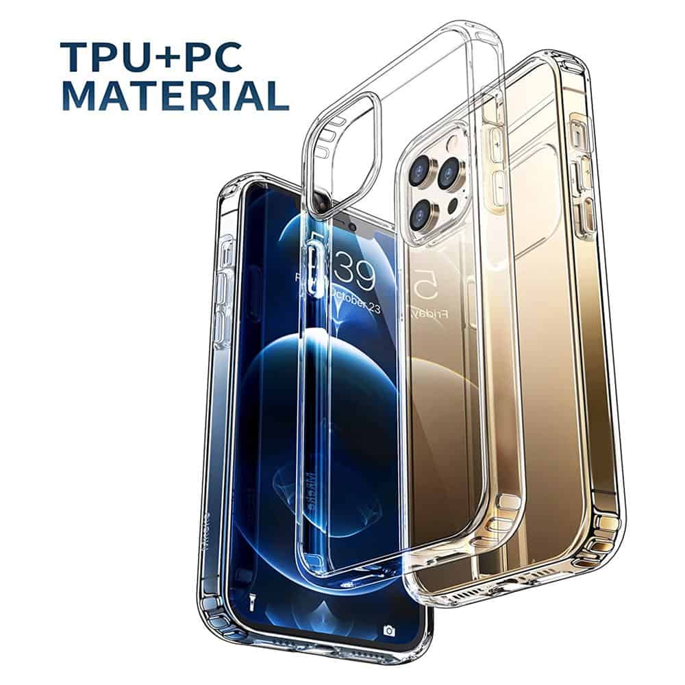 Apple iPhone 12 Clear Case Slim With 4 Corners [Shock Absorption] Hard Back Soft Bumper Cover