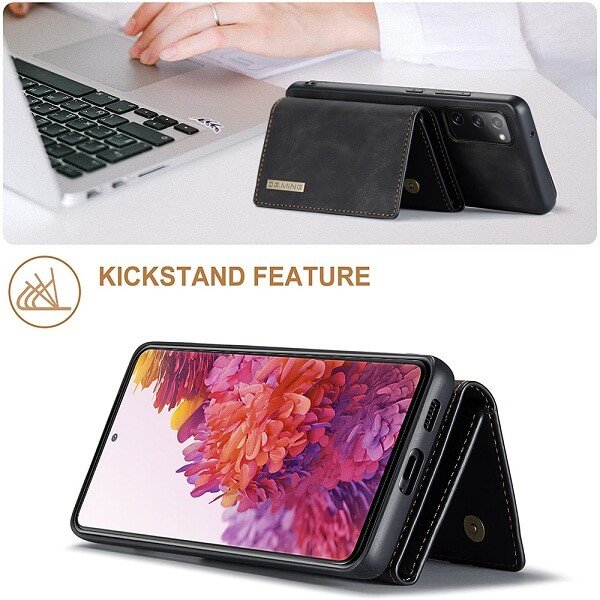 DG.MING For Samsung Galaxy S20 FE | S20 Ultra Premium Trifold Wallet Leather Case With 2-in-1 Magnetic Detachable Card Holder Pocket Cover