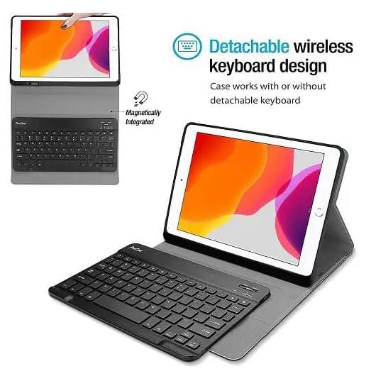 Apple iPad Air 5 5th /4 4th Gen Generation 10.9 inch 2022/2020 Wireless Bluetooth Keyboard Case, Folio Leather Smart Cover (Black)