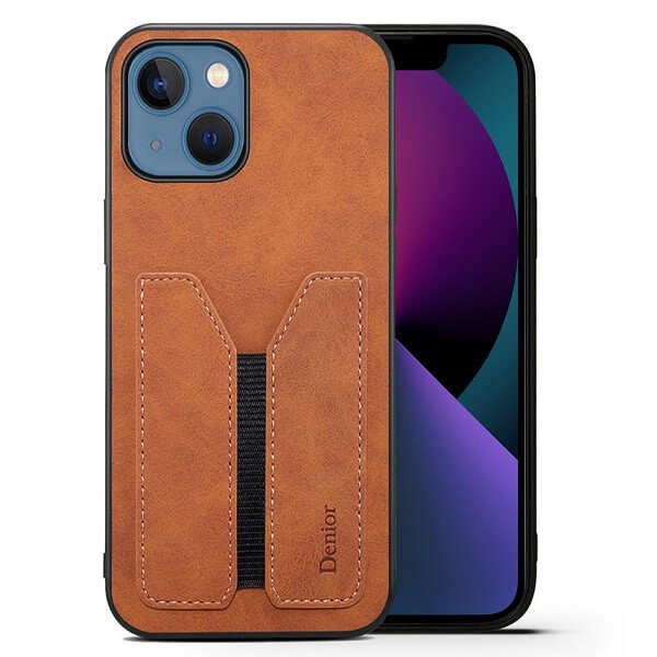 Denior For Apple iPhone 13 Pro / 13 Pro Max / 13 Mini Leather Case with Elastic Wallet Card Holder Slot Pocket Cover