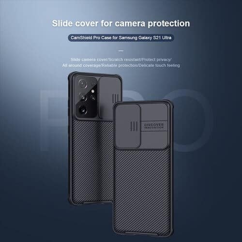 Nillkin Samsung Galaxy S21 Ultra 5G Case, CamShield Series Slim Stylish Protective Case with Slide Camera Cover - Black