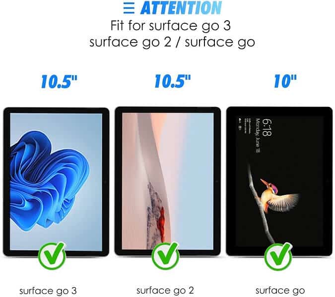 [2 Pack] Microsoft Surface Go 3/2/1 2021/2020/2018 Tempered Glass Screen Protector Film Guard