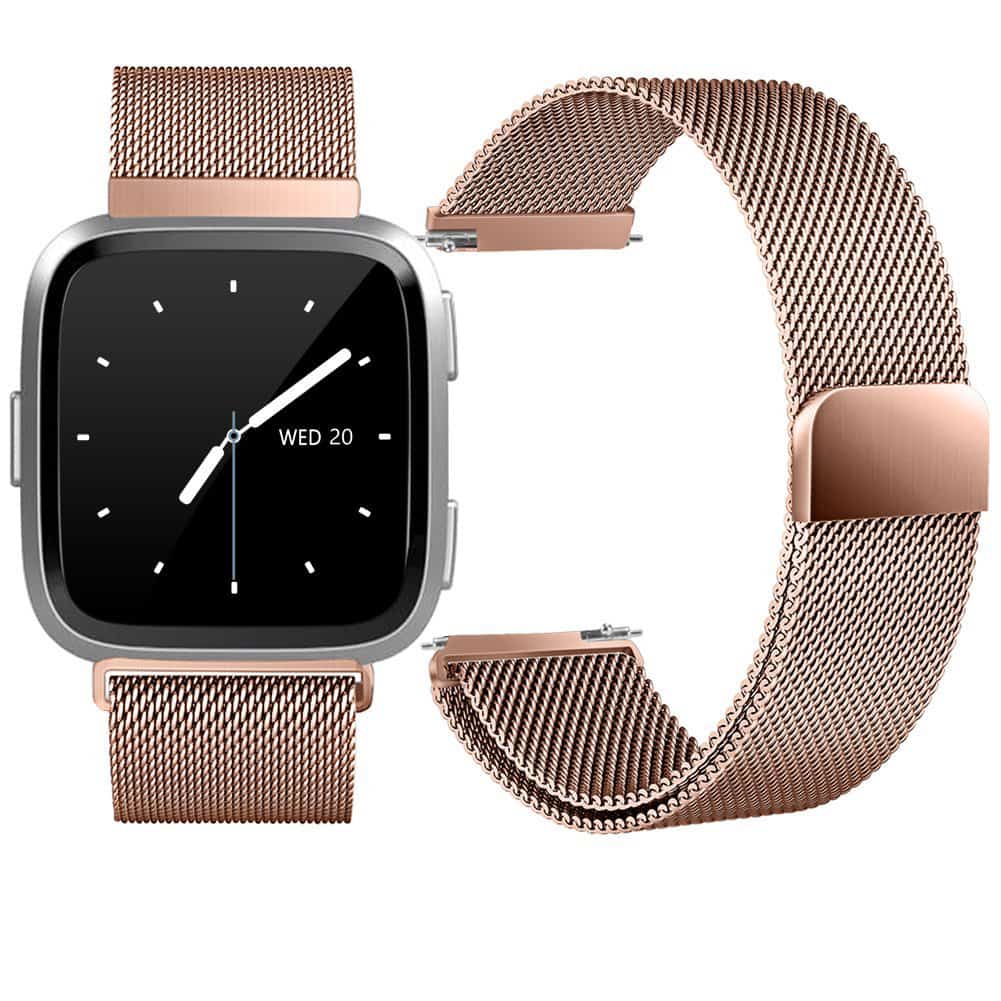 For Fitbit Versa/Versa 2/Versa Lite Wristband Adjustable Milanese Stainless Steel Magnetic Watch Band Kit