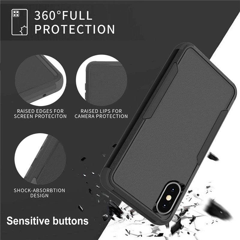 For Apple iPhone X / XS / XS Max / XR 3in1 Case Drop Resistant Defender Tradies Hybrid Armor Heavy Duty Rugged Shockproof Tough Cover