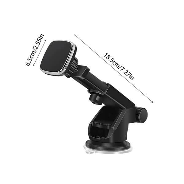 Universal Strong Magnetic Car Phone Mount Dashboard Windshield Phone Holder With Suction Cup For Alcatel 1B 1C 1X (Black)