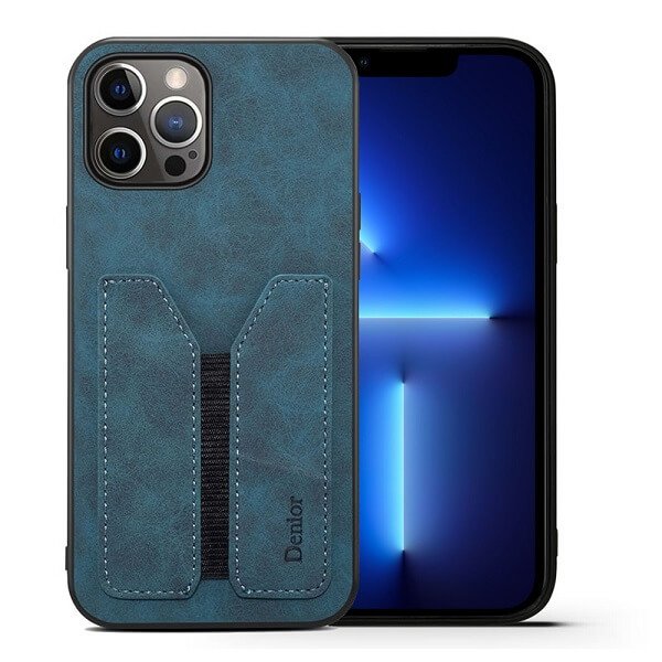 Denior For Apple iPhone 13 Pro / 13 Pro Max / 13 Mini Leather Case with Elastic Wallet Card Holder Slot Pocket Cover