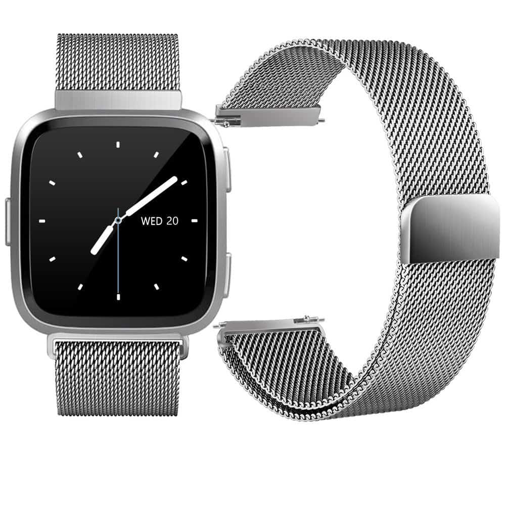 For Fitbit Versa/Versa 2/Versa Lite Wristband Adjustable Milanese Stainless Steel Magnetic Watch Band Kit