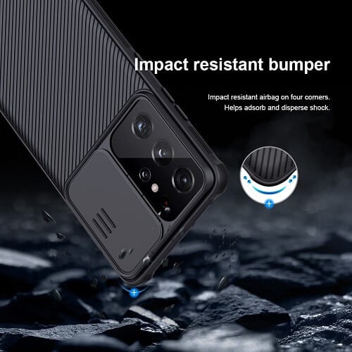 Nillkin Samsung Galaxy S21 Ultra 5G Case, CamShield Series Slim Stylish Protective Case with Slide Camera Cover - Black